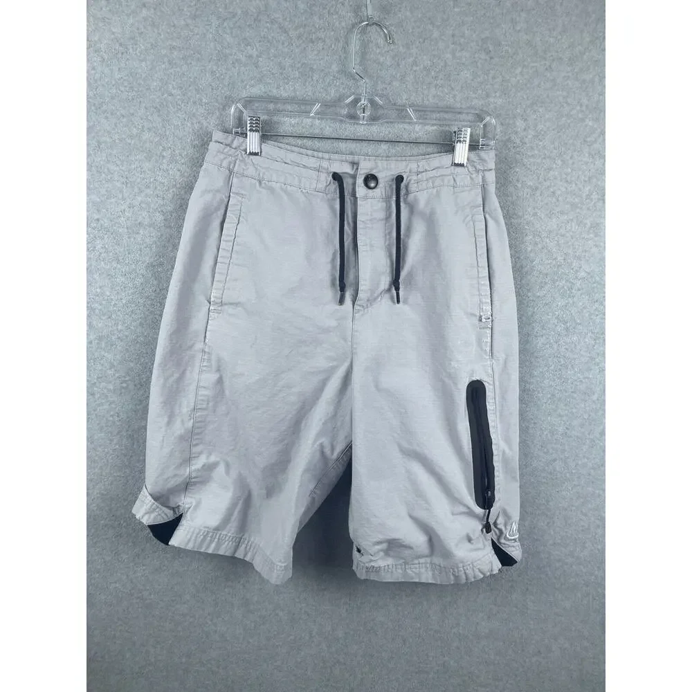 Nike Board Shorts Men's S Gray Long Cargo Pockets Zipper Casual‎